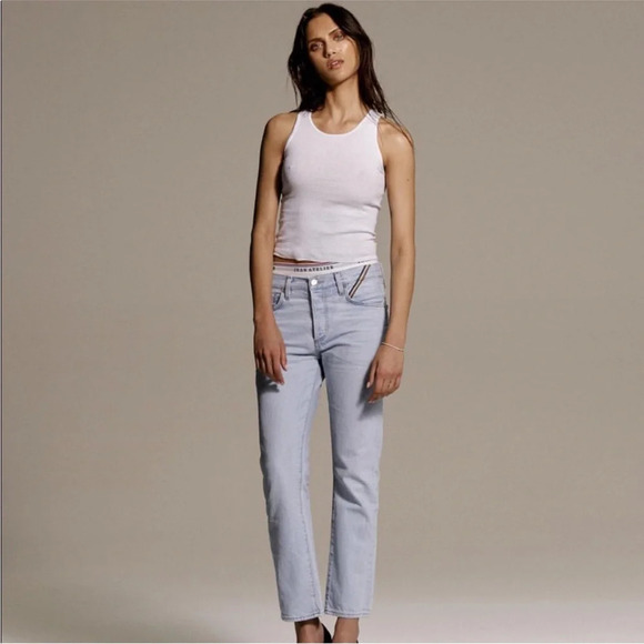 Jean Atelier Luxury Mock Brief Pant Jeans in color Sky size 25 NWT - Picture 12 of 12